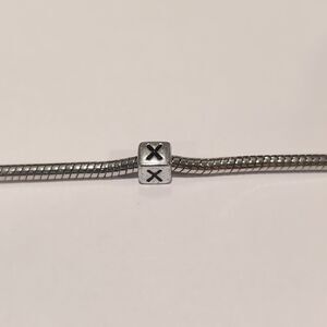 Silver X Spacer‎ Charm for Pandora Style Bracelet
